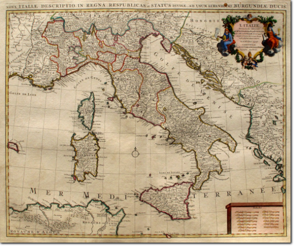 DE L'ISLE. Nova Italiae descriptio. 1705 ca.
