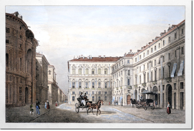 DEROY - CHAPUY. Torino - Piazza Carignano. 1845