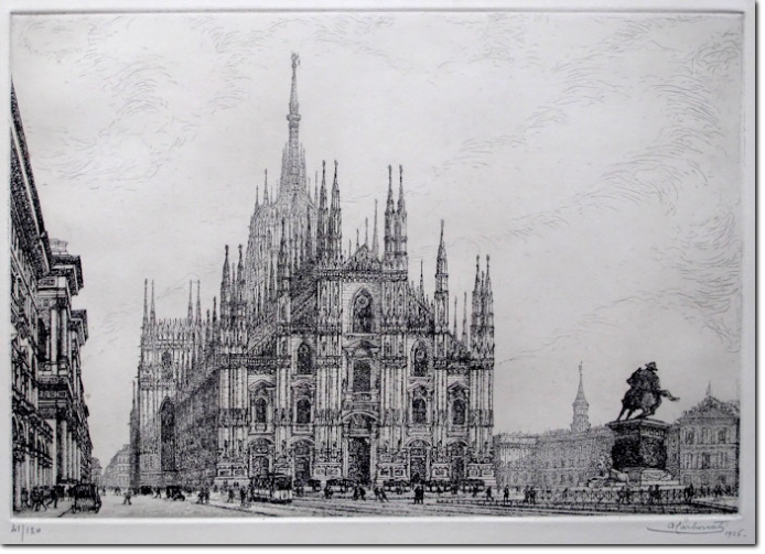 CARBONATI. Milano - Piazza Duomo. 1926