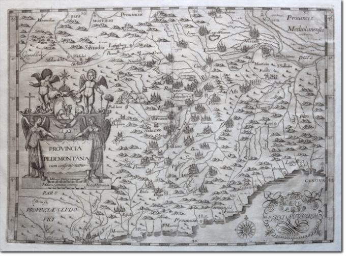 MONTECALERIO. Provincia Pedemontana cum confinjis. 1643
