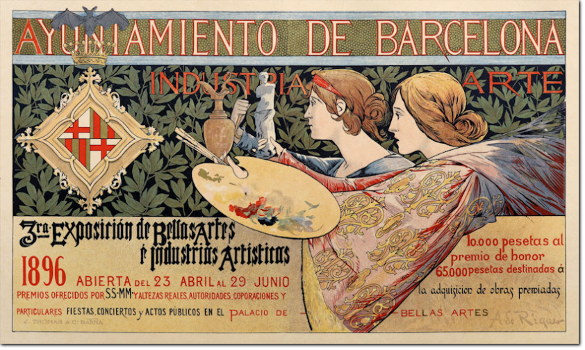 RIQUER- Ayuniamento de Barcelona. 1896. Litografia