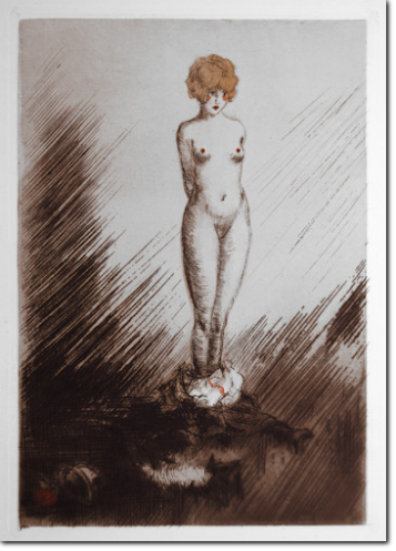 ICART. Nudo femminile. 1926. Acquaforte