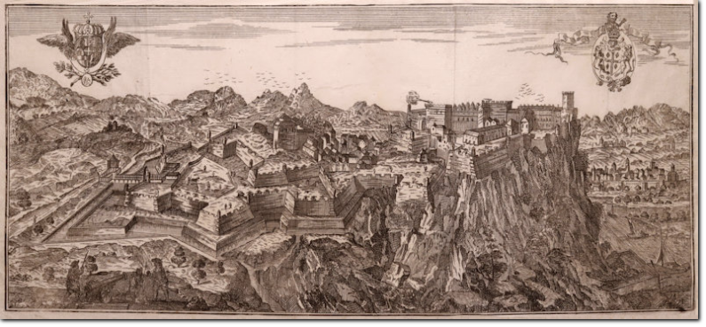 SALMON. La Città di Verrua. 1751. Acquaforte