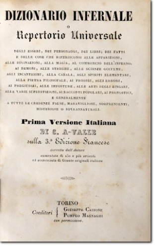 COLLIN DE PLANCY - VALLE. Dizionario Infernale... Cassone - Magnaghi, 