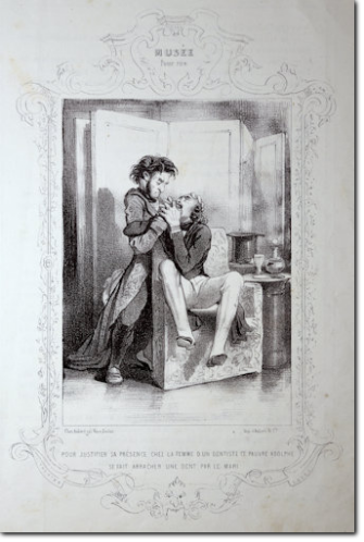 DAUMIER. Le Dentiste. 1840. Litografia
