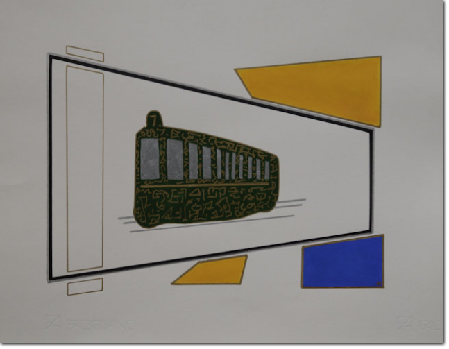 DEZZA. Torino - Il vecchio tram. 2018. Stencil