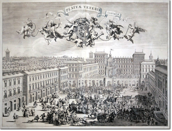 DE HOOG - BORGONIO. Torino Piazza Castello. 1725
