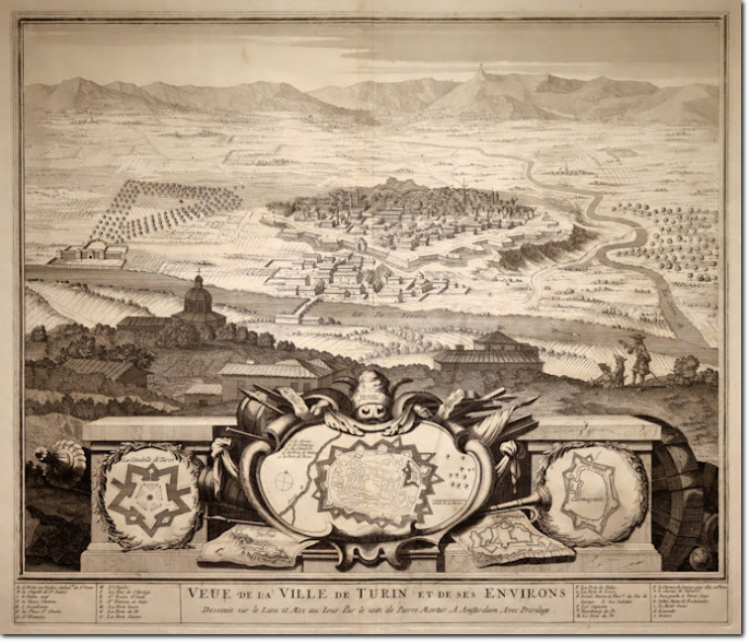 INSELIN. Veduta di Torino. 1704. Acquaforte